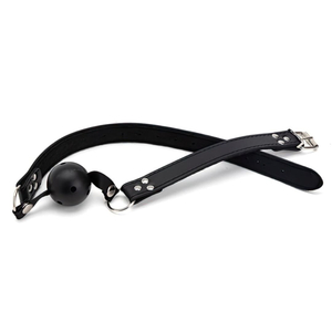 Mordaça Bola Reforçada Com Regulagem Em Couro Vibe Toys