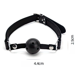 Mordaça Bola Reforçada Com Regulagem Em Couro Vibe Toys