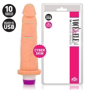 Prótese Em Cyberskin Com 10 Modos De Vibração Recarregável Sexy Hot