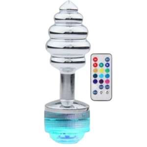 Plug Anal Colmeia Led Pequeno Com Controle Vibe Toys