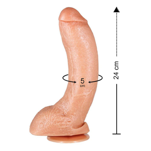 Prótese Com Escroto E Ventosa 24 X 5cm Prazer & Cia