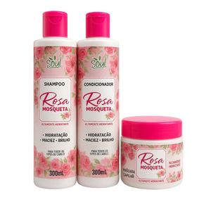 Kit Capilar Rosa Mosqueta Com 3 Itens Soul Cosméticos