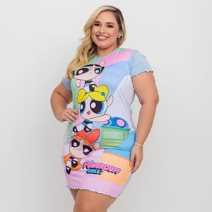 Camisola Encanto Plus Size Meninas Super Poderosas Amável Moda íntima