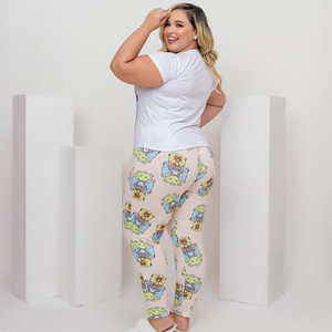 Pijama Sonho Plus Size Com Calça E Camiseta Tom E Jerry Amável