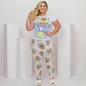 Pijama Sonho Plus Size Com Calça E Camiseta Tom E Jerry Amável