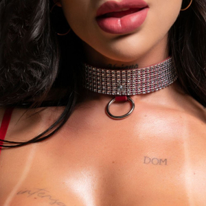 Choker Strass Com Argola Dominatrix