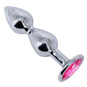 Plug Anal Escalonado Em Aço Com Pedra Na Base Vibe Toys