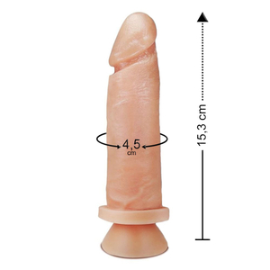 Pênis Realístico Maciço Com Ventosa 15,3 X 4,5cm Linha Pura Luxúria Sexy Fantasy
