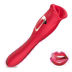 Vibrador 2 Em 1 Formato De Boca 10 Modos De Estimulação E 7 Modos De Vibração