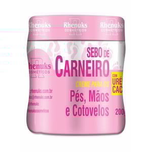 Sebo De Carneiro Creme Para Pés Mãos E Cotovelos 200g Rhenuks Cosméticos