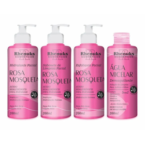 Kit Skin Care Rosa Mosqueta Com 4 Itens Rhenuks Cosméticos