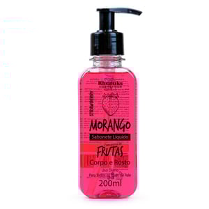 Sabonete Líquido Corpo E Rosto Strawberry 200ml Rhenuks