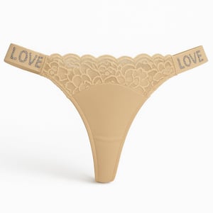 Calcinha Fio Dental Love Corte A Laser Com Detalhe Renda Frontal