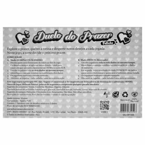 Jogo Erótico Duelo Do Prazer Fetiches Diversão Ao Cubo