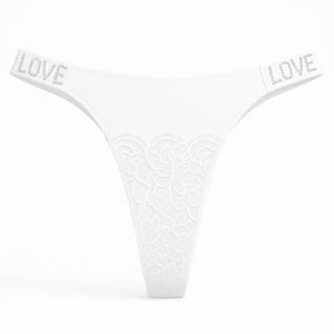 Calcinha Fio Dental Love Corte A Laser Com Detalhe Em Renda