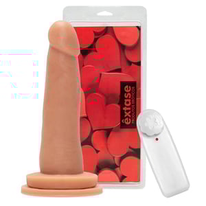 Prótese Maciça Com Vibro E Ventosa 14,8 X 3,6cm êxtase