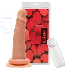 Prótese Maciça Com Vibro E Ventosa 15,5 X 3,8cm êxtase