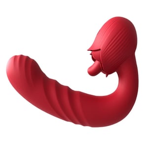 Vibrador Rose 9 Vibrações Com Língua Estimuladora E Penetrador Vai E Vem