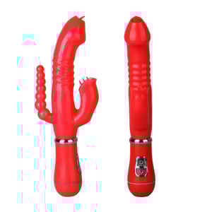 Vibrador Tripla Estimulação Recarregável Com Língua 12 Vibrações Vibe Toys