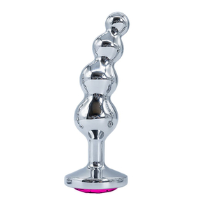 Plug Anal Esferas Em Aço Com Pedra Na Base Vibe Toys