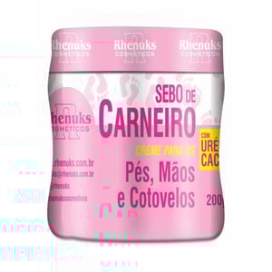 Sebo De Carneiro Creme Para Pés Mãos E Cotovelos 200g Rhenuks Cosméticos