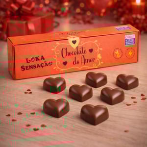 Chocolate Do Amor Bombom Meio Amargo Funcional 5 Unidades Loka Sensação
