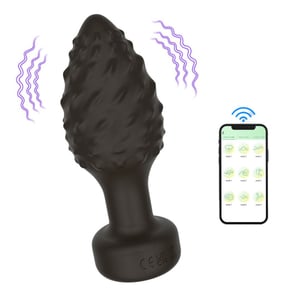 Plug Anal Em Silicone Com 10 Vibrações Via App Vibe Toys