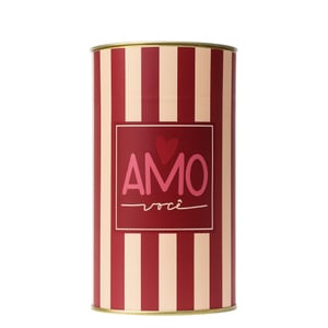 Lata Para Ovo De Páscoa Rígida Listrada 350g Amo Você Cromus