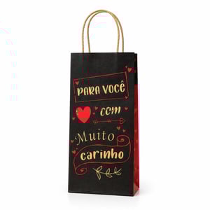 Sacola De Papel Para Presente Com Frase Para Você Com Muito Carinho Cromus