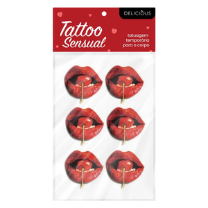 Tatuagem Emoji Boca Cereja Adesivos Temporária Delicious