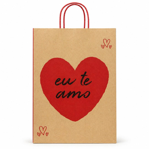 Sacola De Papel Para Presente Frase Eu Te Amo Cromus