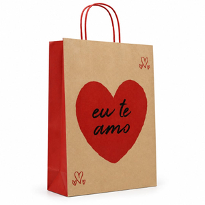 Sacola De Papel Para Presente Frase Eu Te Amo Cromus