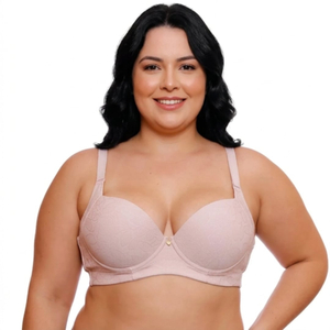 Sutiã Meia Taça Plus Size Redutor Em Jackard Com Bojo E Aro Nayane
