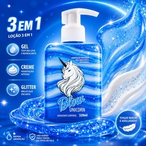 Blow Unicorn Creme Em Gel Com Glitter Hidratante Corporal 320ml Hot Flowers