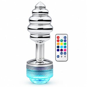 Plug Anal Colmeia Led Pequeno Com Controle Vibe Toys