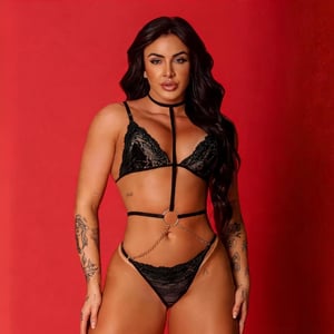 Conjunto Sensual Fogo Ardente Com Argola Central Mil Toques