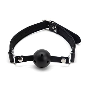 Mordaça Bola Reforçada Com Regulagem Em Couro Vibe Toys
