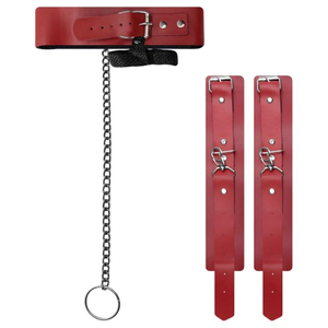 Harness Coleira Com Algema E Corrente Linha Sado êxtase