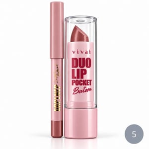 Duo Lip Pocket Lápis Labial E Batom Efeito Matte Vivai