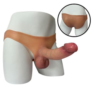 Cinta Em Silicone Líquido Com Prótese Integrada Real Skin Feeling 19,5x5,0 Si Vibe Toys
