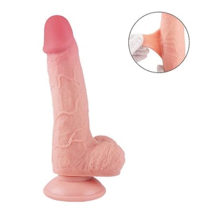 Pênis Super Realístico Dupla Camada Ventosa Removível E Vertebra 19,5 X 4,0 Cm Si Vibe Toys