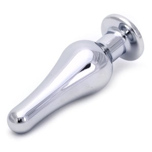 Plug Anal Em Metal Cônico Escalonado Com Jóia - Importado