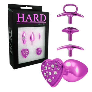 Kit Luxo Plug Anal Pequeno Com 4 Bases Diferentes Hard