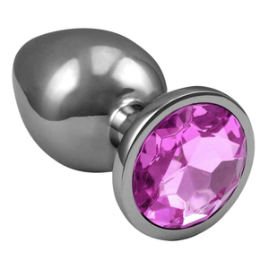 Plug Anal Médio De Aço Inoxidável Cônico Com Cristal Arredondado Sexy Import
