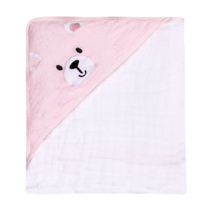 Toalha De Banho Urso Soft Bordados Karinho C/ Capuz De Canto 80cm X 80cm Contem 01 Un