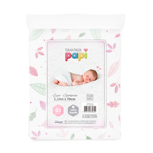 Toalha De Fralda Papi Luxo Estampada 1,10m X 70cm Contem 03 Un 