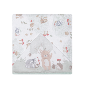 Toalha De Banho Felpuda Papi Forrada C/ Capuz Estampada 90cm X 70cm Contem 01 Un