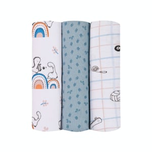 Cueiro Flanelado Papi Baby Estampado 1,0m X 80cm Contem 03 Un
