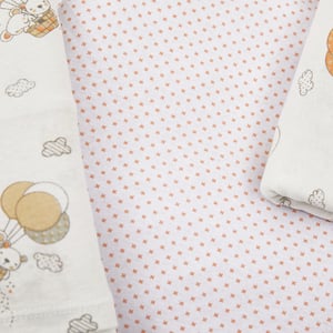 Jogo De Berço Papi Malhas Tamanho Americano Estampado Contem 03 Peças
