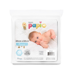 Fralda Papi 60 Branca 60cm X 60cm Contem 05 Un